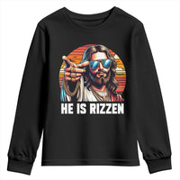 He is Rizzin Youth Sweatshirt Funny Jesus Vintage Faith - Wonder Print Shop