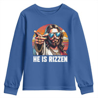 He is Rizzin Youth Sweatshirt Funny Jesus Vintage Faith - Wonder Print Shop