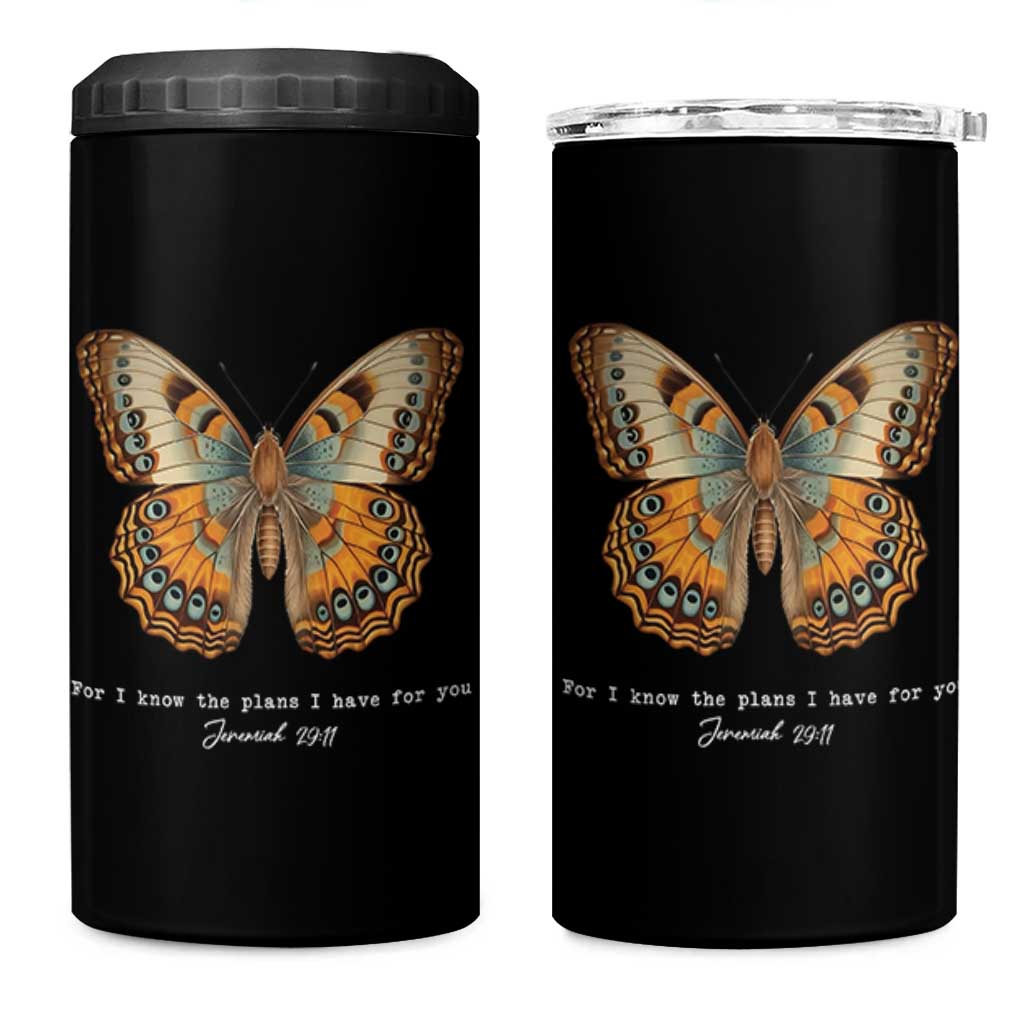 Christian Jeremiah 29:11 4 in 1 Can Cooler Tumbler Bible Scripture For I Know The Plans I Have For You - Wonder Print Shop