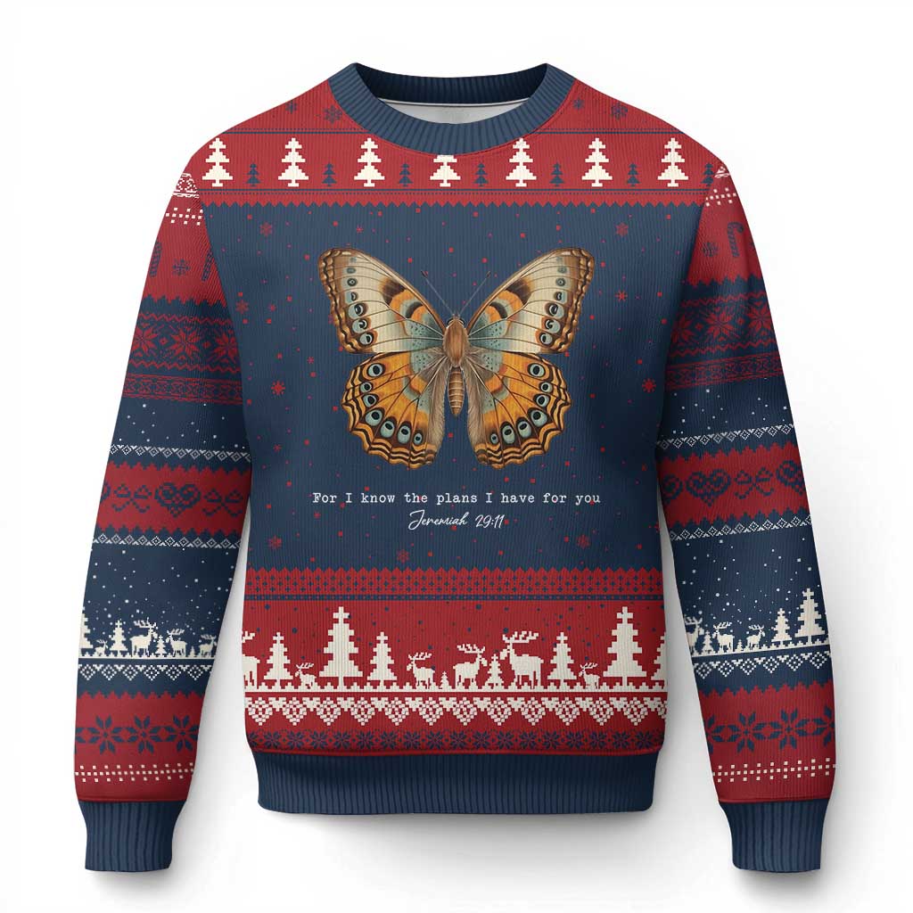 Christian Jeremiah 29:11 Ugly Christmas Sweater Bible Scripture For I Know The Plans I Have For You - Wonder Print Shop