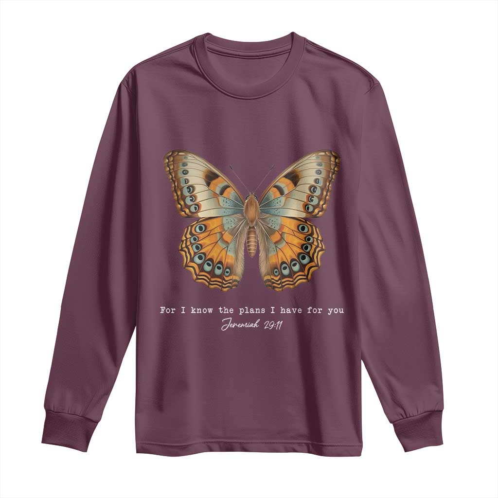 Christian Jeremiah 29:11 Long Sleeve Shirt Bible Scripture For I Know The Plans I Have For You - Wonder Print Shop