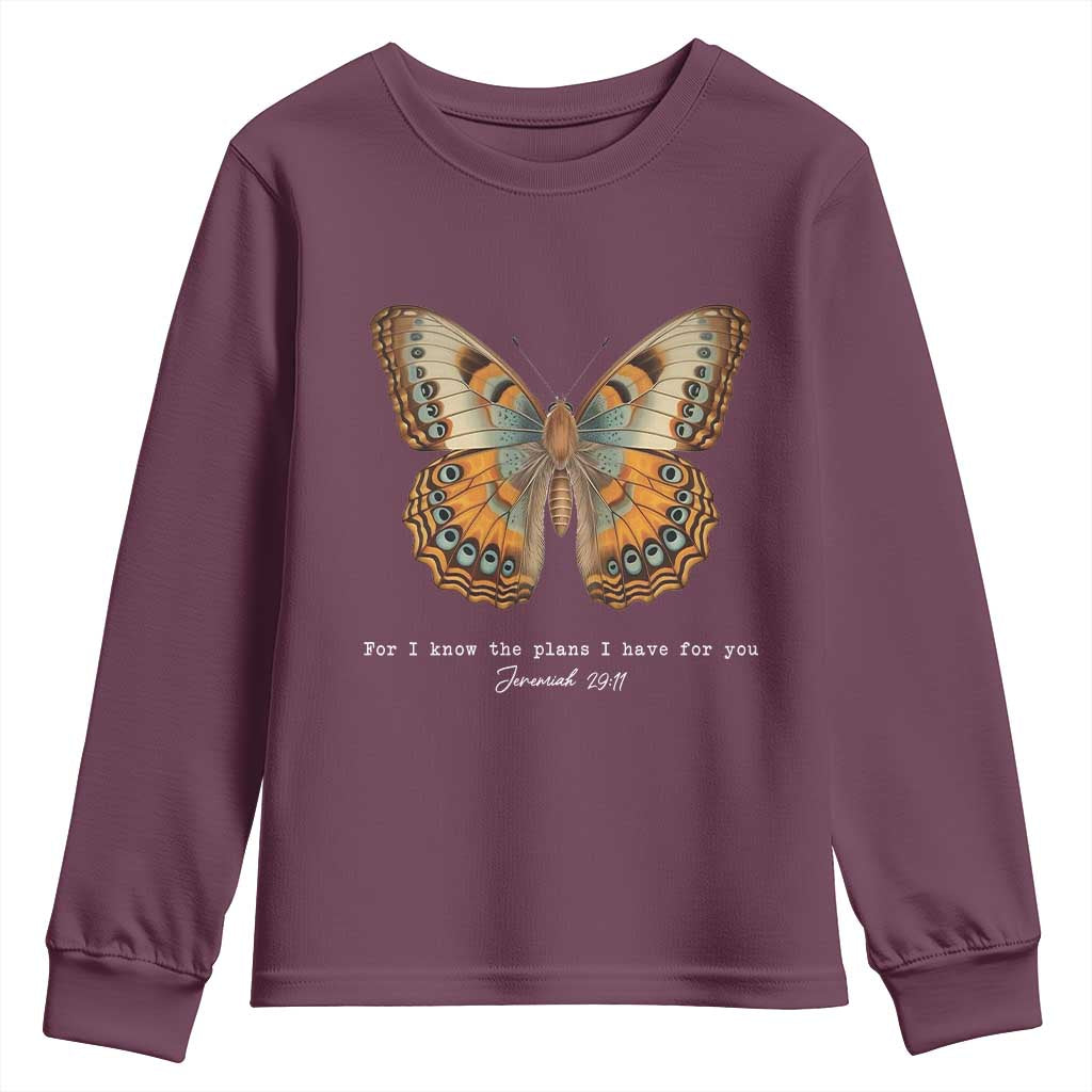 Christian Jeremiah 29:11 Youth Sweatshirt Bible Scripture For I Know The Plans I Have For You - Wonder Print Shop