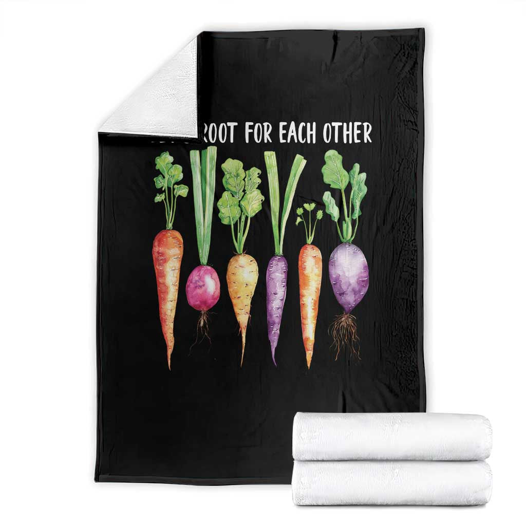 Let's Roots For Each Other Vegetable Throw Blanket Motivational - Wonder Print Shop