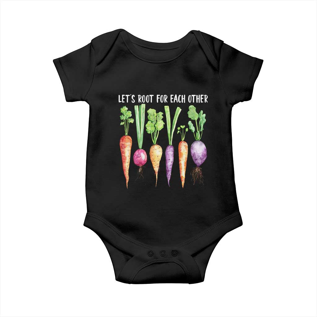 Let's Roots For Each Other Vegetable Baby Onesie Motivational - Wonder Print Shop