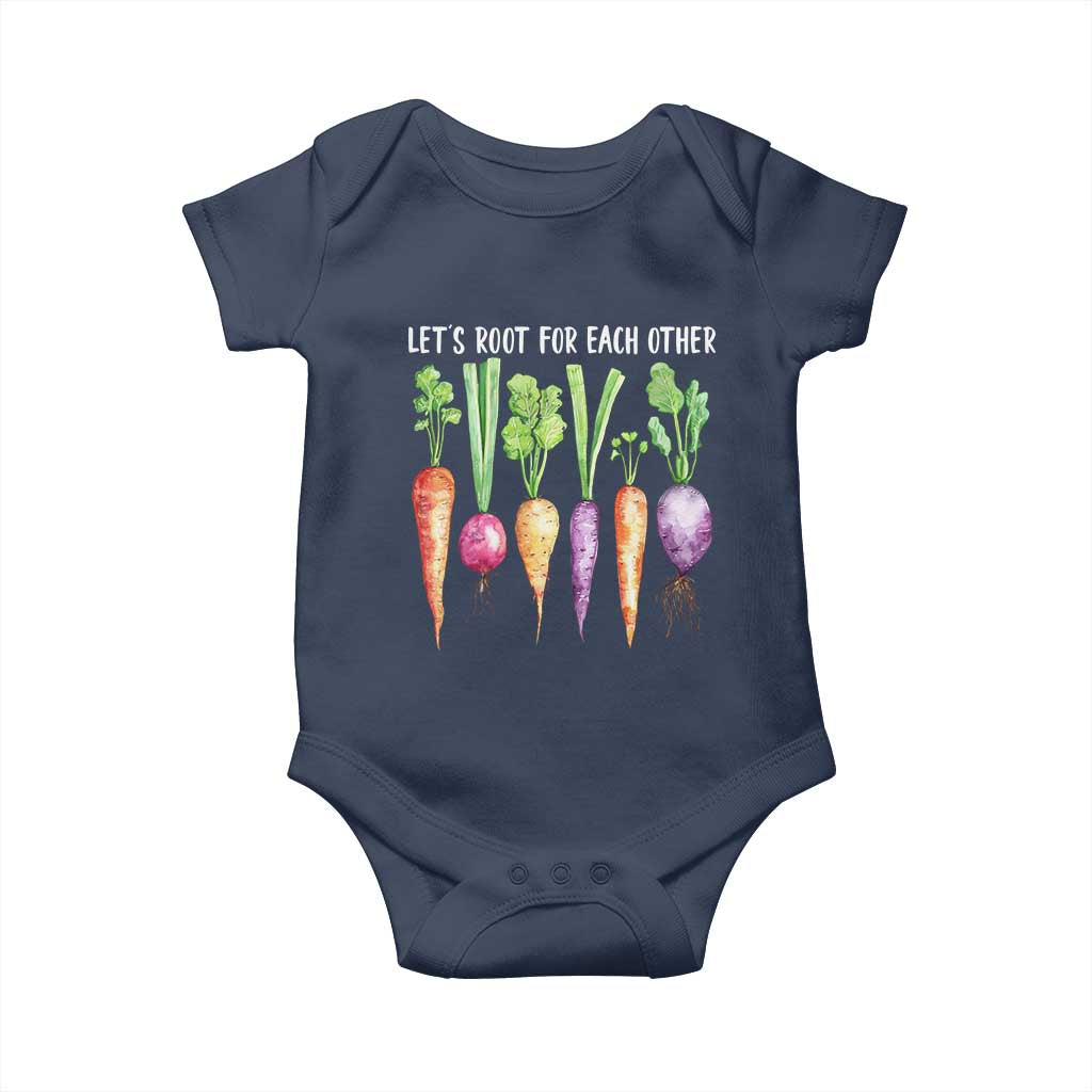 Let's Roots For Each Other Vegetable Baby Onesie Motivational - Wonder Print Shop