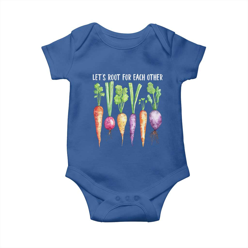 Let's Roots For Each Other Vegetable Baby Onesie Motivational - Wonder Print Shop