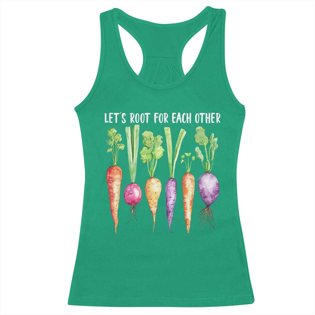 Let's Roots For Each Other Vegetable Racerback Tank Top Motivational - Wonder Print Shop