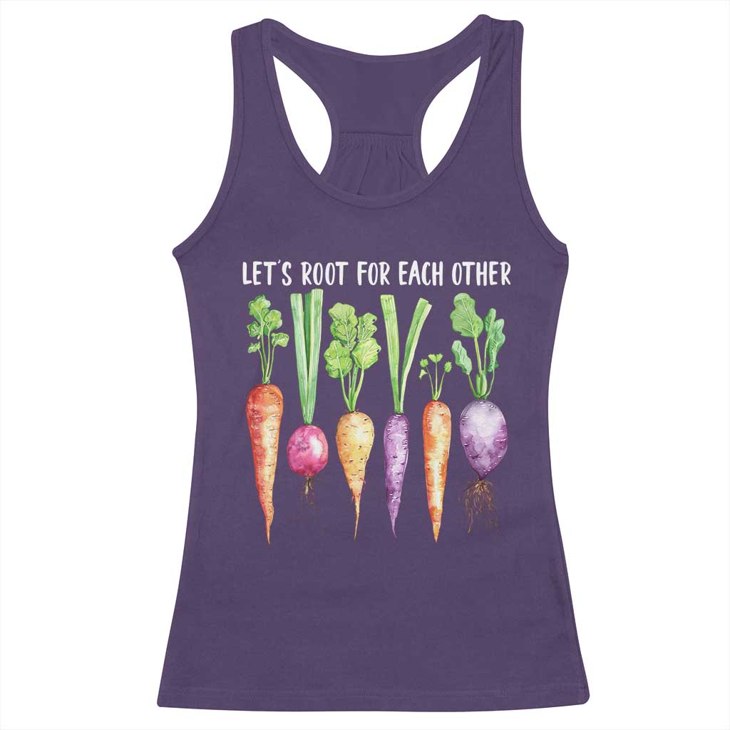 Let's Roots For Each Other Vegetable Racerback Tank Top Motivational - Wonder Print Shop