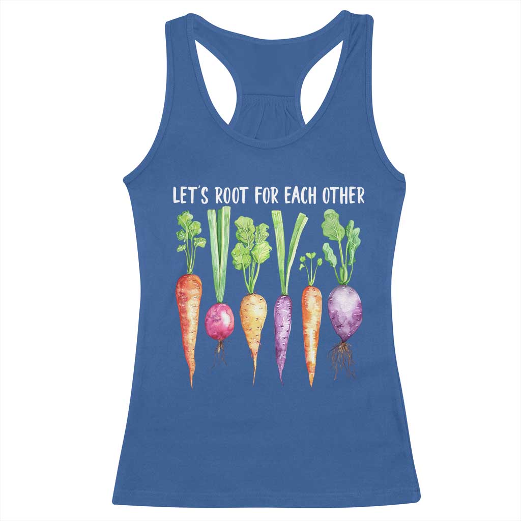 Let's Roots For Each Other Vegetable Racerback Tank Top Motivational - Wonder Print Shop