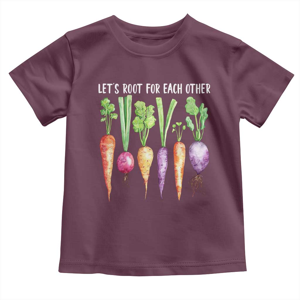 Let's Roots For Each Other Vegetable Toddler T Shirt Motivational - Wonder Print Shop