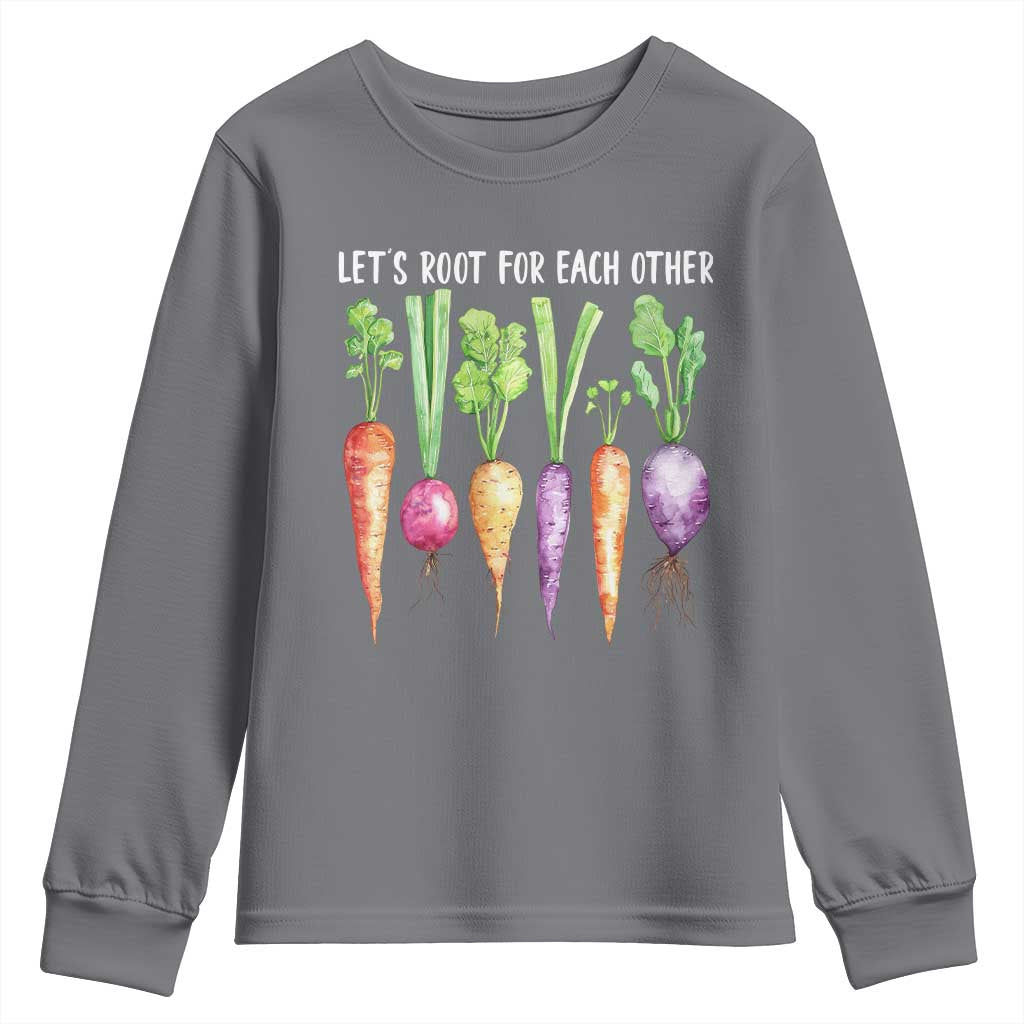 Let's Roots For Each Other Vegetable Youth Sweatshirt Motivational - Wonder Print Shop