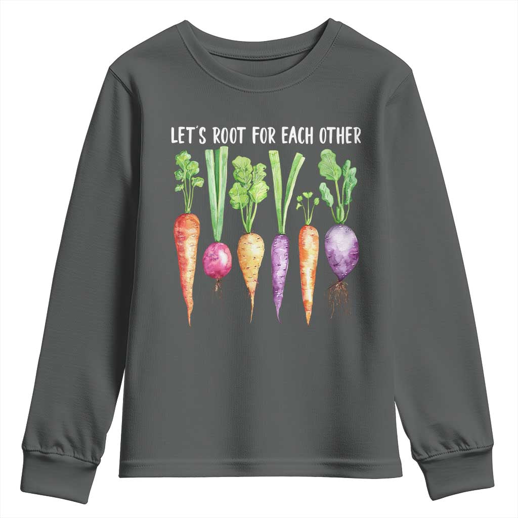 Let's Roots For Each Other Vegetable Youth Sweatshirt Motivational - Wonder Print Shop