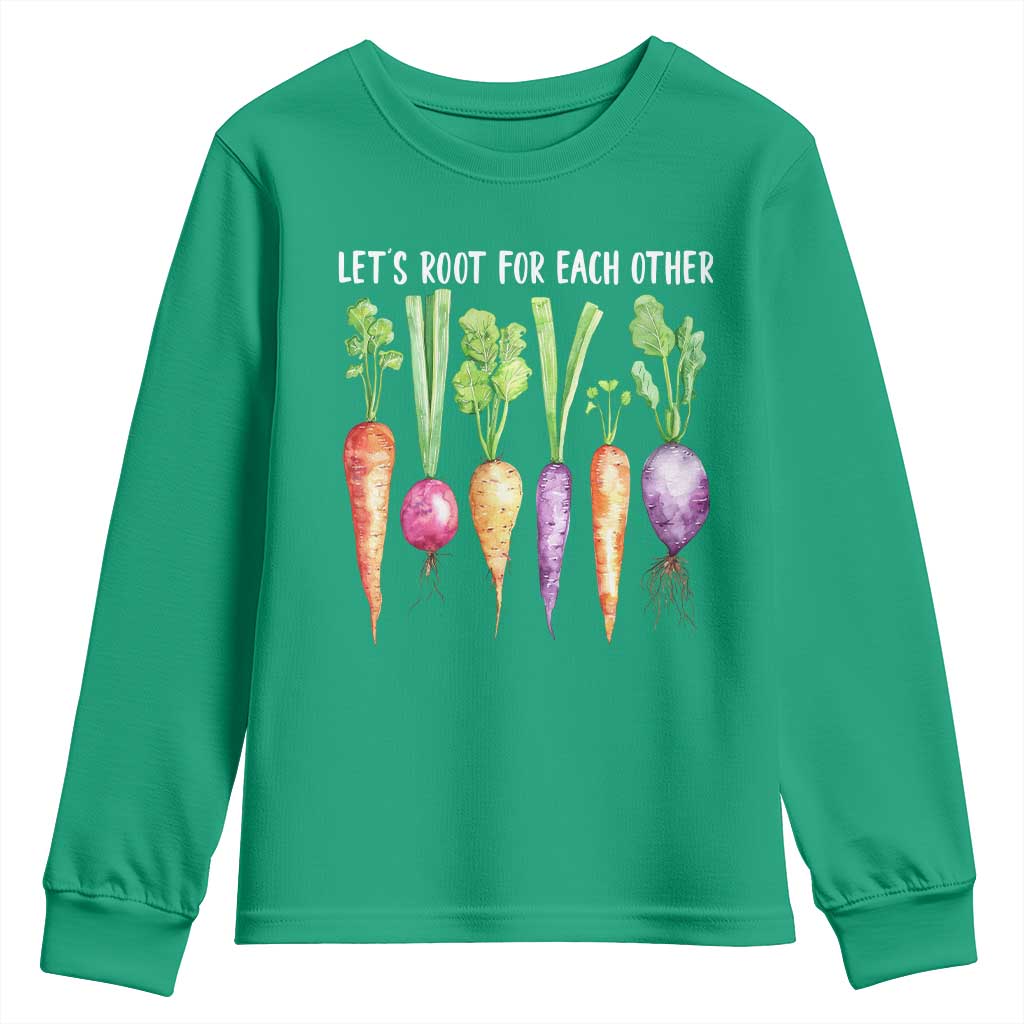 Let's Roots For Each Other Vegetable Youth Sweatshirt Motivational - Wonder Print Shop
