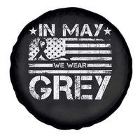 Brain Cancer Awareness Spare Tire Cover In May We Wear Gray US Flag