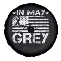 Brain Cancer Awareness Spare Tire Cover In May We Wear Gray US Flag