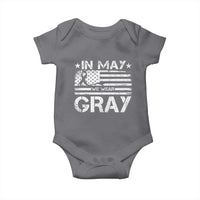 Brain Cancer Awareness Baby Onesie In May We Wear Gray US Flag