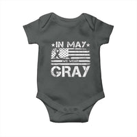 Brain Cancer Awareness Baby Onesie In May We Wear Gray US Flag