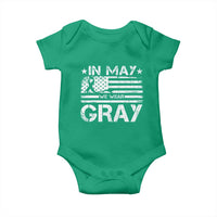 Brain Cancer Awareness Baby Onesie In May We Wear Gray US Flag