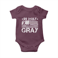 Brain Cancer Awareness Baby Onesie In May We Wear Gray US Flag