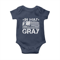 Brain Cancer Awareness Baby Onesie In May We Wear Gray US Flag