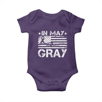 Brain Cancer Awareness Baby Onesie In May We Wear Gray US Flag