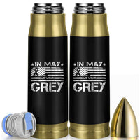 Brain Cancer Awareness Bullet Tumbler In May We Wear Gray US Flag