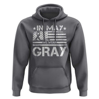 Brain Cancer Awareness Hoodie In May We Wear Gray US Flag