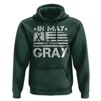 Brain Cancer Awareness Hoodie In May We Wear Gray US Flag