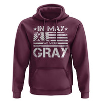 Brain Cancer Awareness Hoodie In May We Wear Gray US Flag