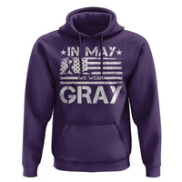 Brain Cancer Awareness Hoodie In May We Wear Gray US Flag