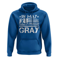 Brain Cancer Awareness Hoodie In May We Wear Gray US Flag