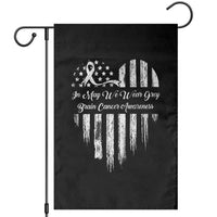 Brain Cancer Awareness Garden Flag In May We Wear Gray American Flag Heart