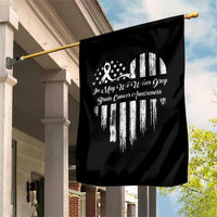 Brain Cancer Awareness Garden Flag In May We Wear Gray American Flag Heart