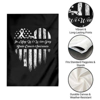 Brain Cancer Awareness Garden Flag In May We Wear Gray American Flag Heart