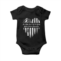 Brain Cancer Awareness Baby Onesie In May We Wear Gray American Flag Heart