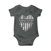 Brain Cancer Awareness Baby Onesie In May We Wear Gray American Flag Heart