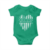 Brain Cancer Awareness Baby Onesie In May We Wear Gray American Flag Heart