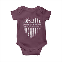 Brain Cancer Awareness Baby Onesie In May We Wear Gray American Flag Heart