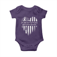 Brain Cancer Awareness Baby Onesie In May We Wear Gray American Flag Heart