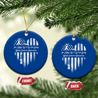 Brain Cancer Awareness Ceramic Ornament In May We Wear Gray American Flag Heart