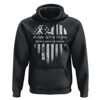 Brain Cancer Awareness Hoodie In May We Wear Gray American Flag Heart