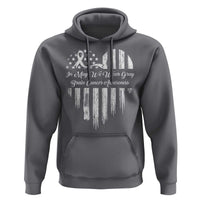 Brain Cancer Awareness Hoodie In May We Wear Gray American Flag Heart