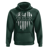 Brain Cancer Awareness Hoodie In May We Wear Gray American Flag Heart