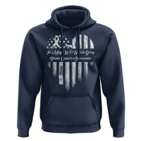 Brain Cancer Awareness Hoodie In May We Wear Gray American Flag Heart