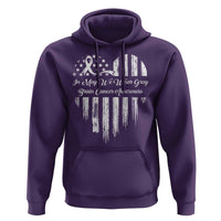 Brain Cancer Awareness Hoodie In May We Wear Gray American Flag Heart