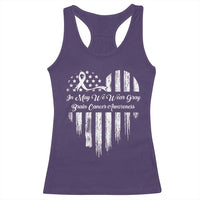 Brain Cancer Awareness Racerback Tank Top In May We Wear Gray American Flag Heart