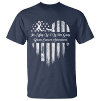 Brain Cancer Awareness T Shirt In May We Wear Gray American Flag Heart