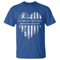 Brain Cancer Awareness T Shirt In May We Wear Gray American Flag Heart