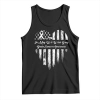 Brain Cancer Awareness Tank Top In May We Wear Gray American Flag Heart