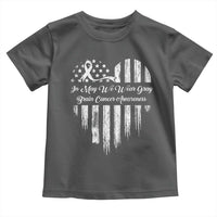 Brain Cancer Awareness Toddler T Shirt In May We Wear Gray American Flag Heart